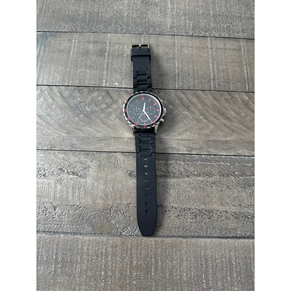 American‎ Exchange Men's Quartz Black Silicone Strap Watch